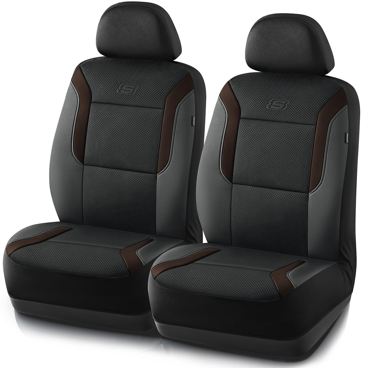 Skechers front seat full view showing complete fit and protection