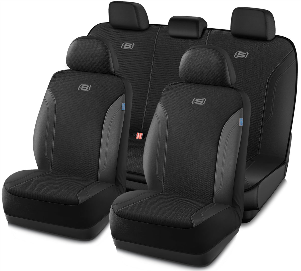 Skechers front seat full view showing complete coverage and protection