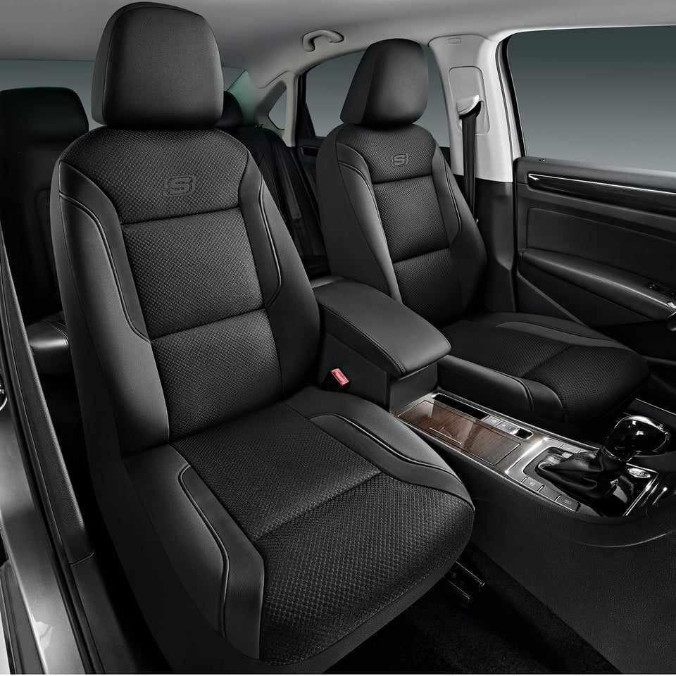 Skechers front seat full view showing fit and protection benefit