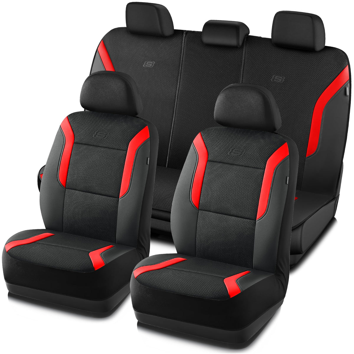 Skechers front seat full view shows cushioned comfort and protective coverage
