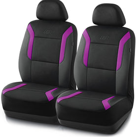Skechers front seat installed purple showing comfort and protection