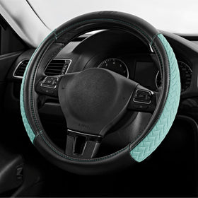 Skechers front view mint steering wheel cover showing full-fit and styling benefit