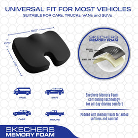 Skechers installed on car seat showing secure fit and driver comfort benefit