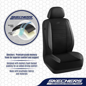 skechers installed on front seats showing secure fit and comfort