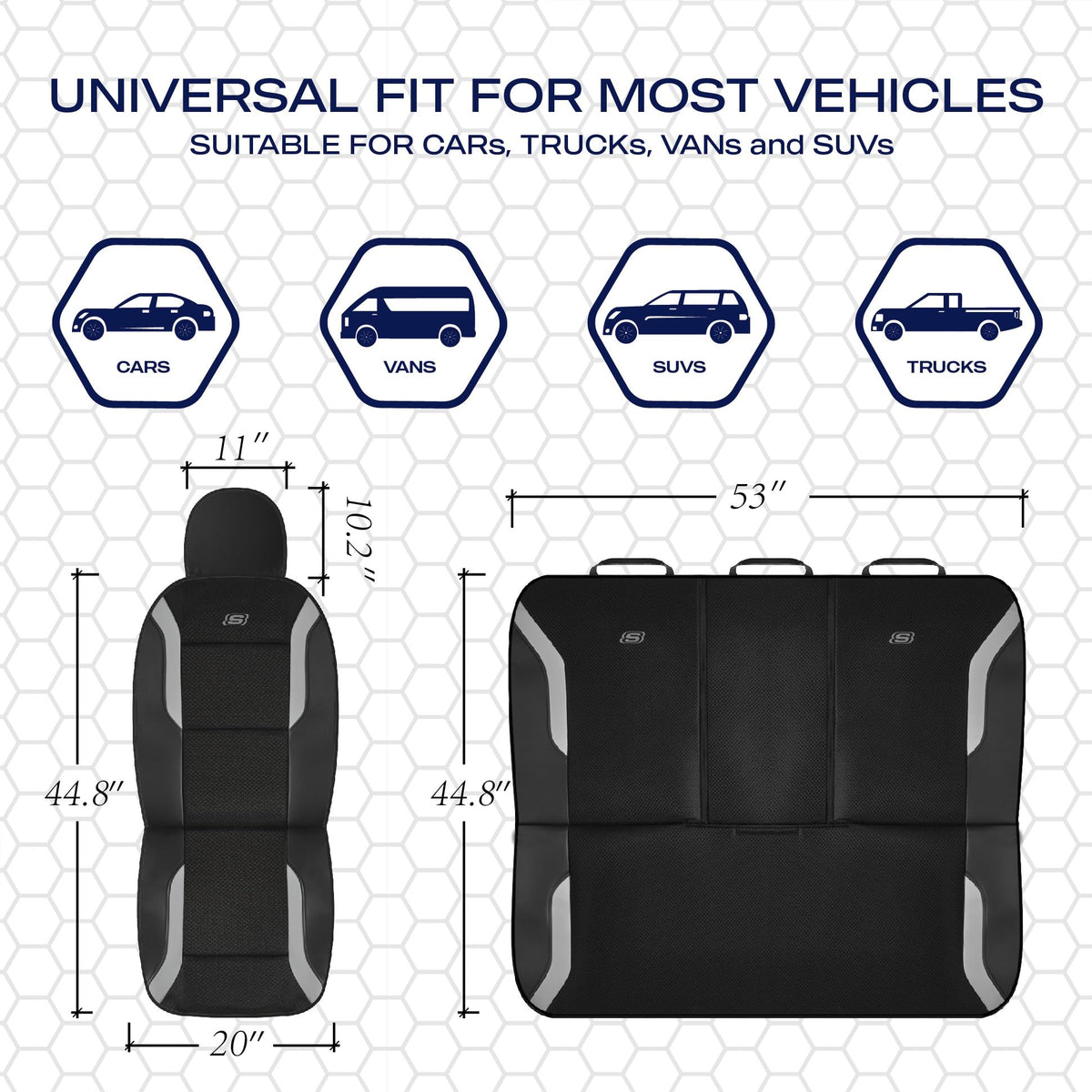 Skechers seat covers installed in SUV highlighting comfort and refreshed cabin