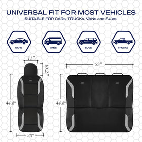 Skechers seat covers installed in SUV highlighting comfort and refreshed cabin