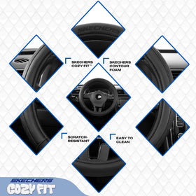 Skechers cover installed in sedan interior improving comfort