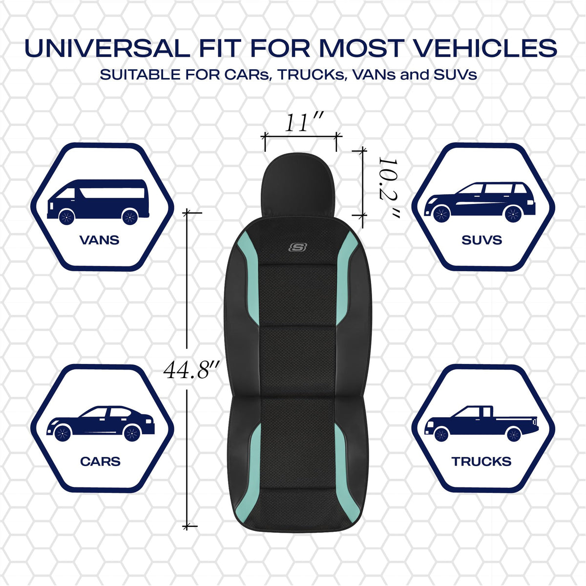 Skechers seat cover installed in SUV providing protection and refined look