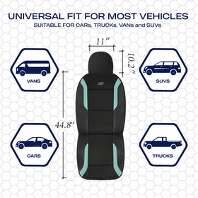 Skechers seat cover installed in SUV providing protection and refined look