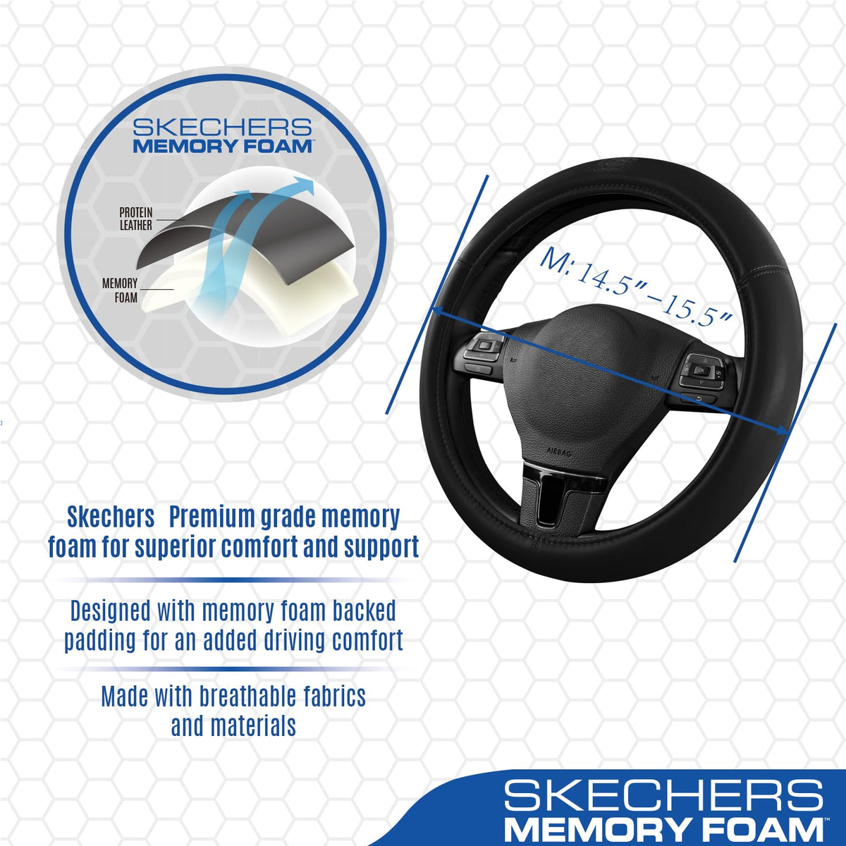 Skechers cover installed on car wheel front view showing snug fit