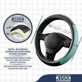 Skechers installed on car wheel lifestyle demonstrating improved comfort benefit