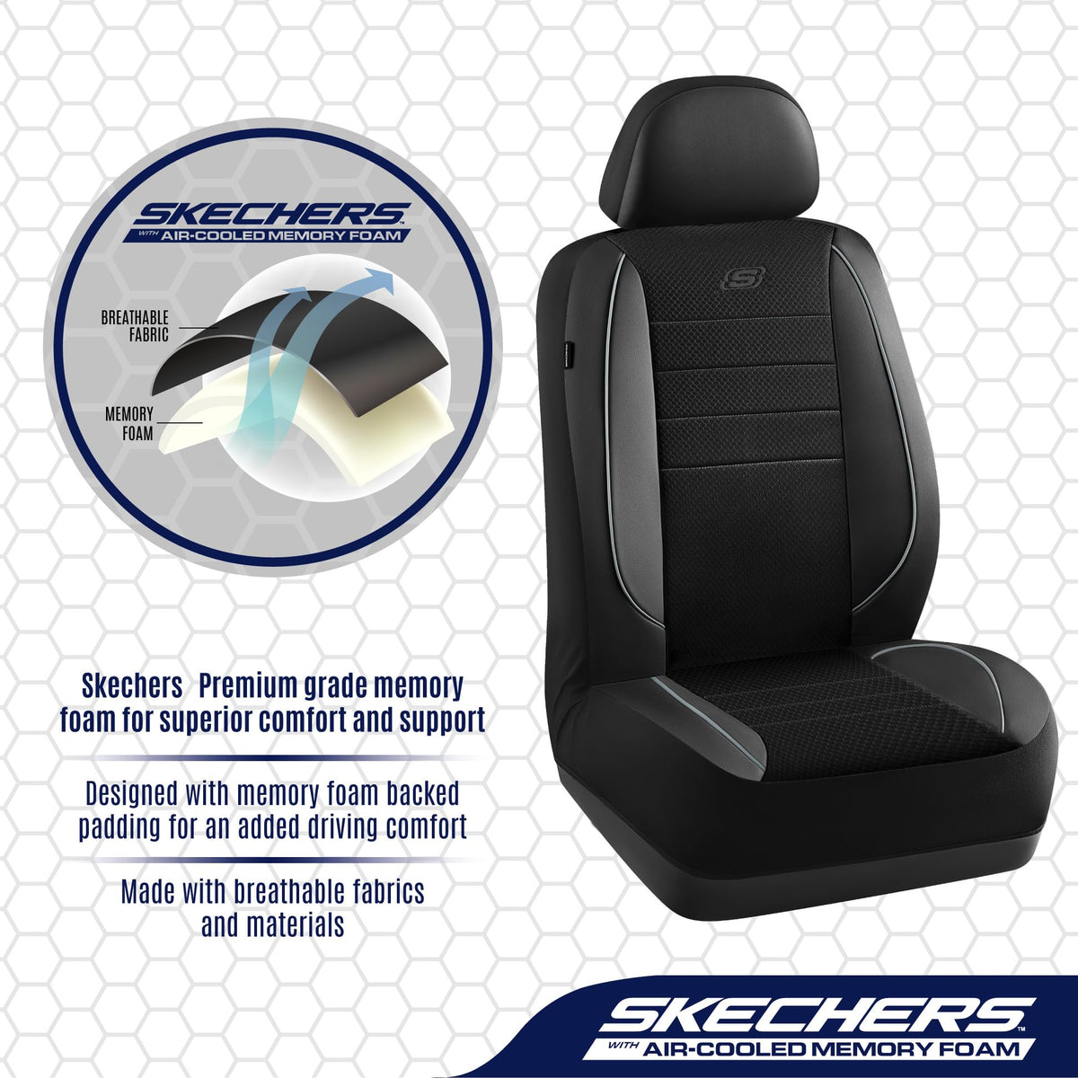 Skechers leather piping edge displaying durable trim and style