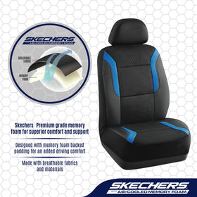 Skechers leather trim with contrast stitching for durable style