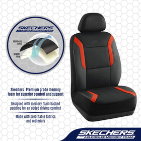 Skechers leather trim stitching detail showing durable finish benefit