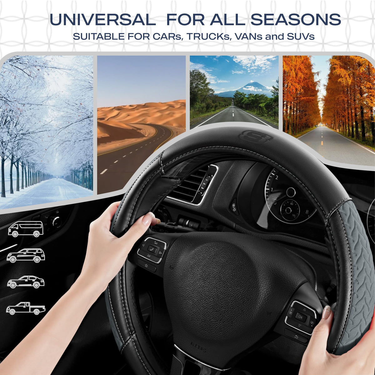 Skechers lifestyle shot in car interior illustrating refined gray aesthetic