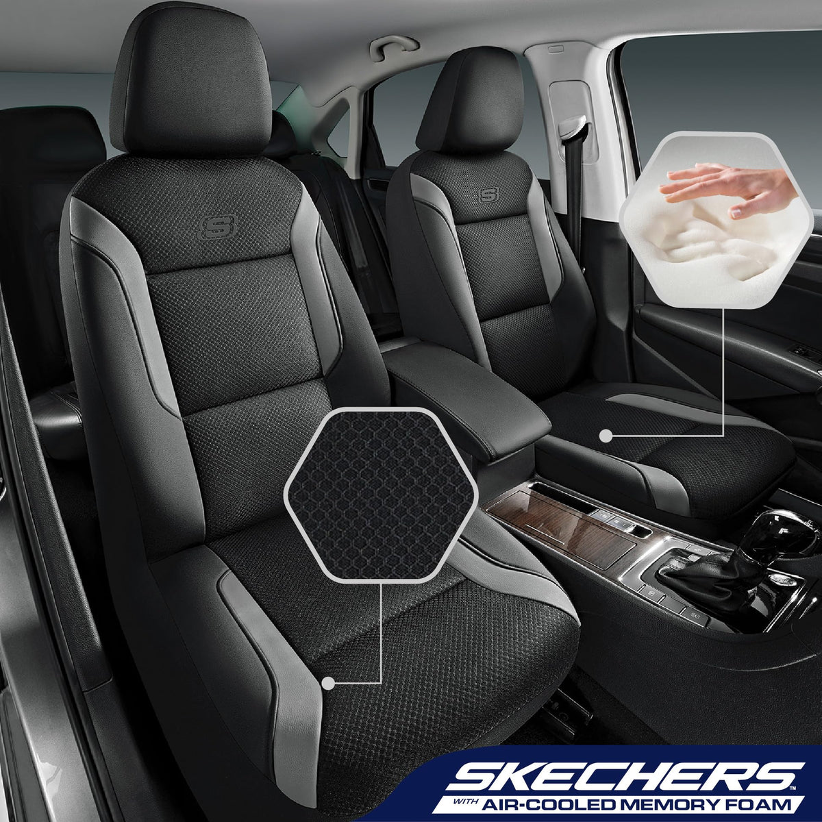 Skechers memory foam close-up showing contouring comfort and pressure relief