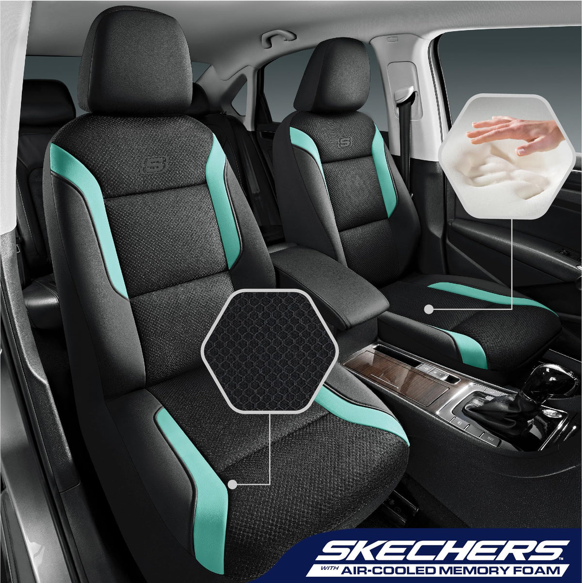 Skechers memory foam close-up showing contouring support for pressure relief