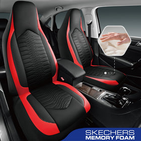 Skechers memory foam closeup displaying adaptive cushioning for long-drive comfort