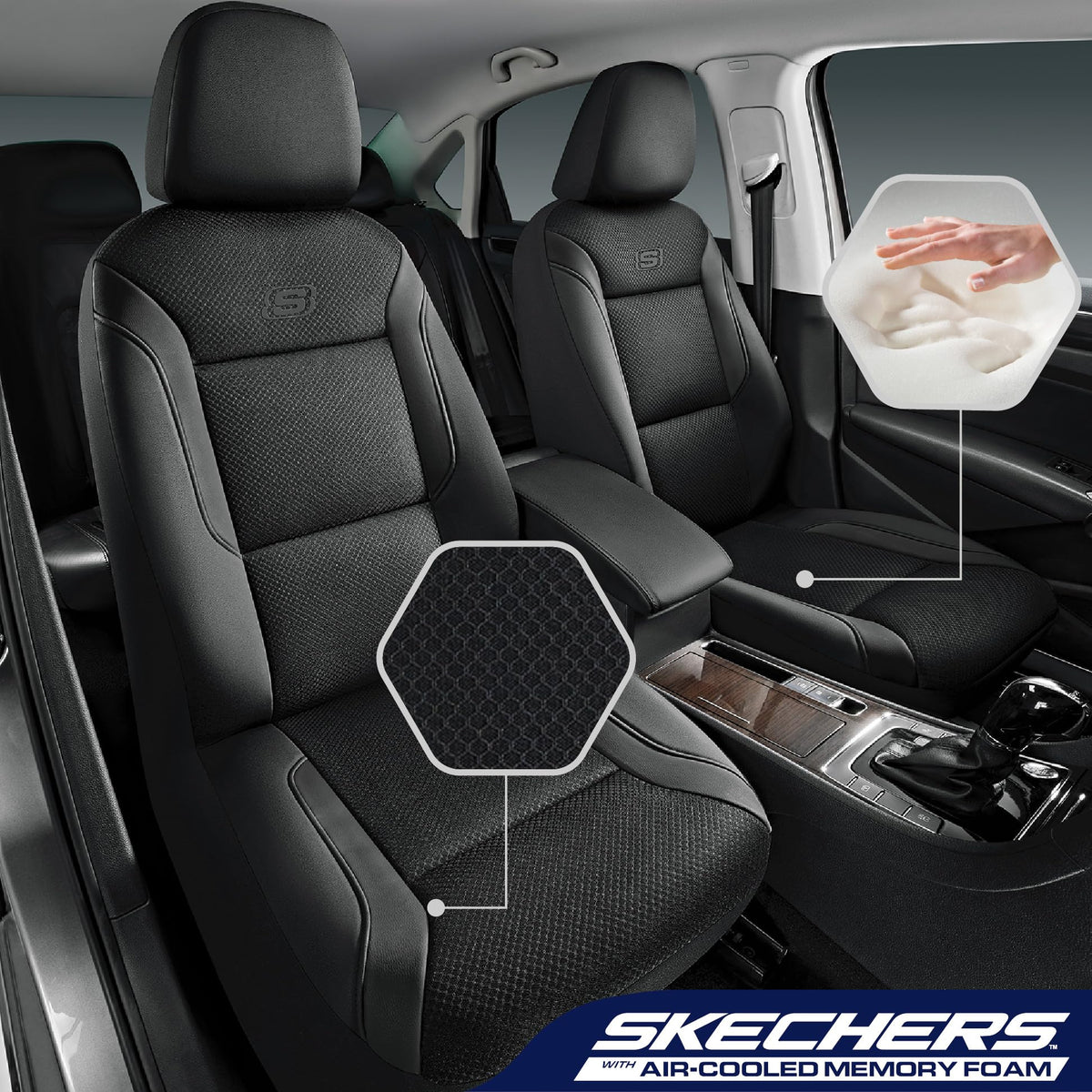 Skechers memory foam close-up showing contouring for pressure relief