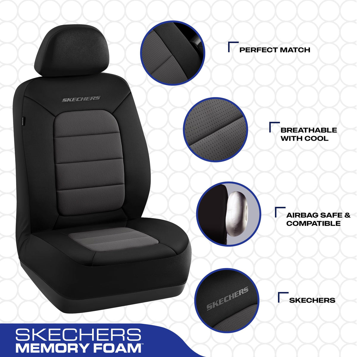 Skechers memory foam edge detail illustrating cushioned support and pressure relief