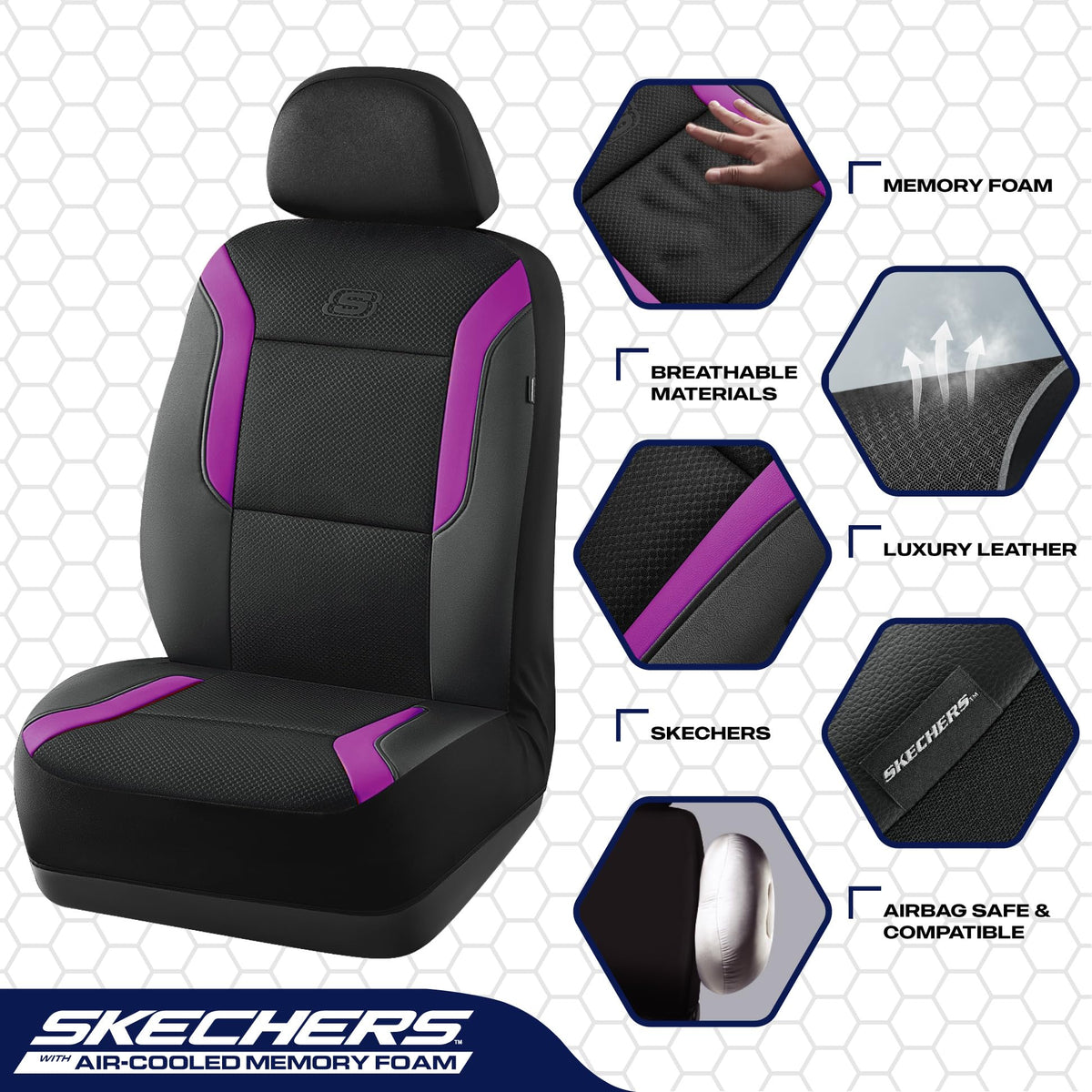 Skechers air-cool mesh top view showing breathable airflow benefit