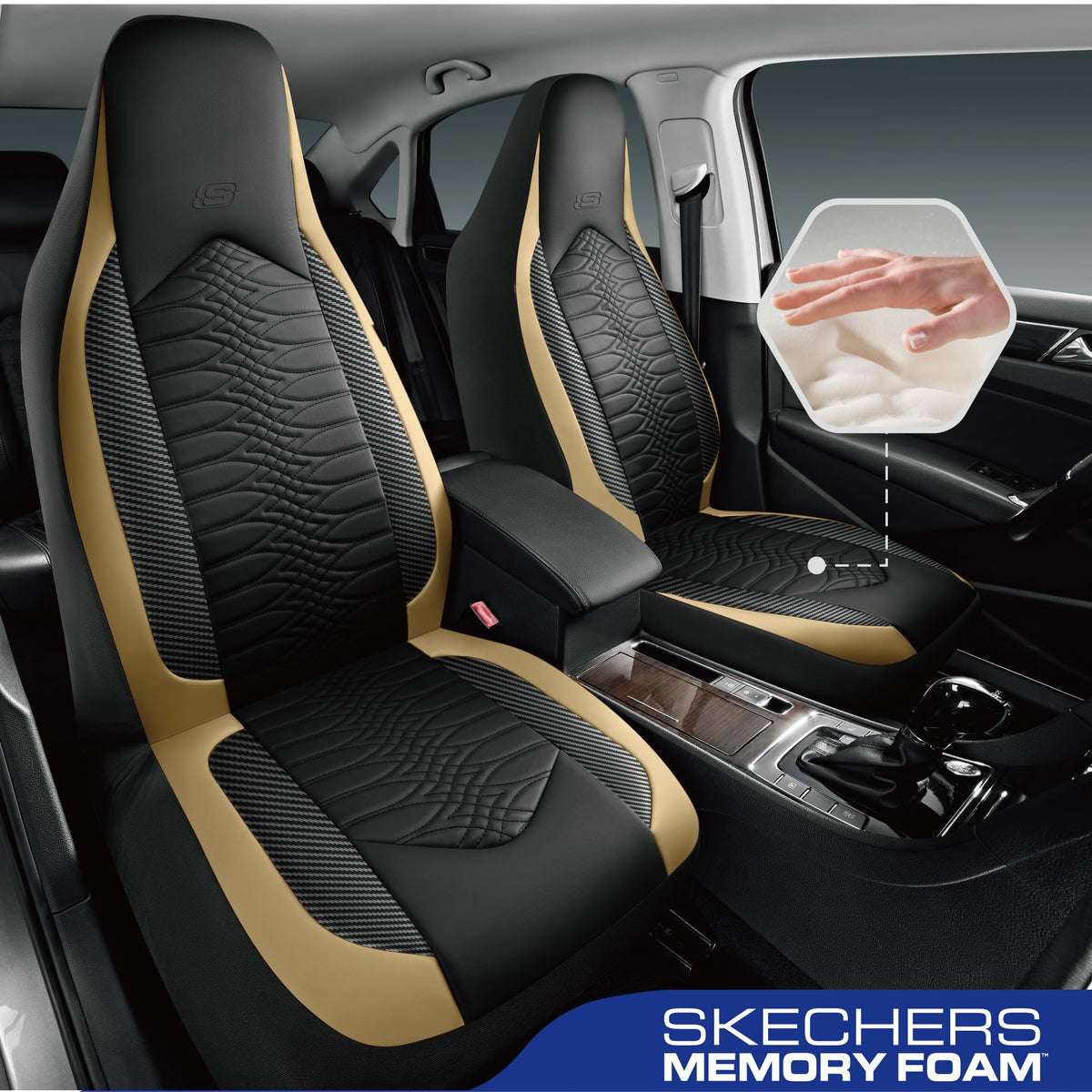 Skechers quilted leather close-up displaying texture and premium finish