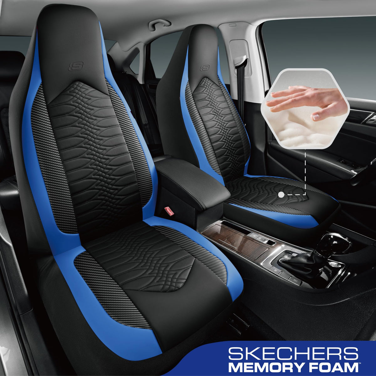 Skechers close-up of quilted leather texture highlighting premium look