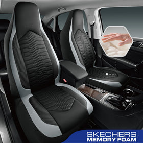 Skechers quilted leather closeup shows texture and premium finish