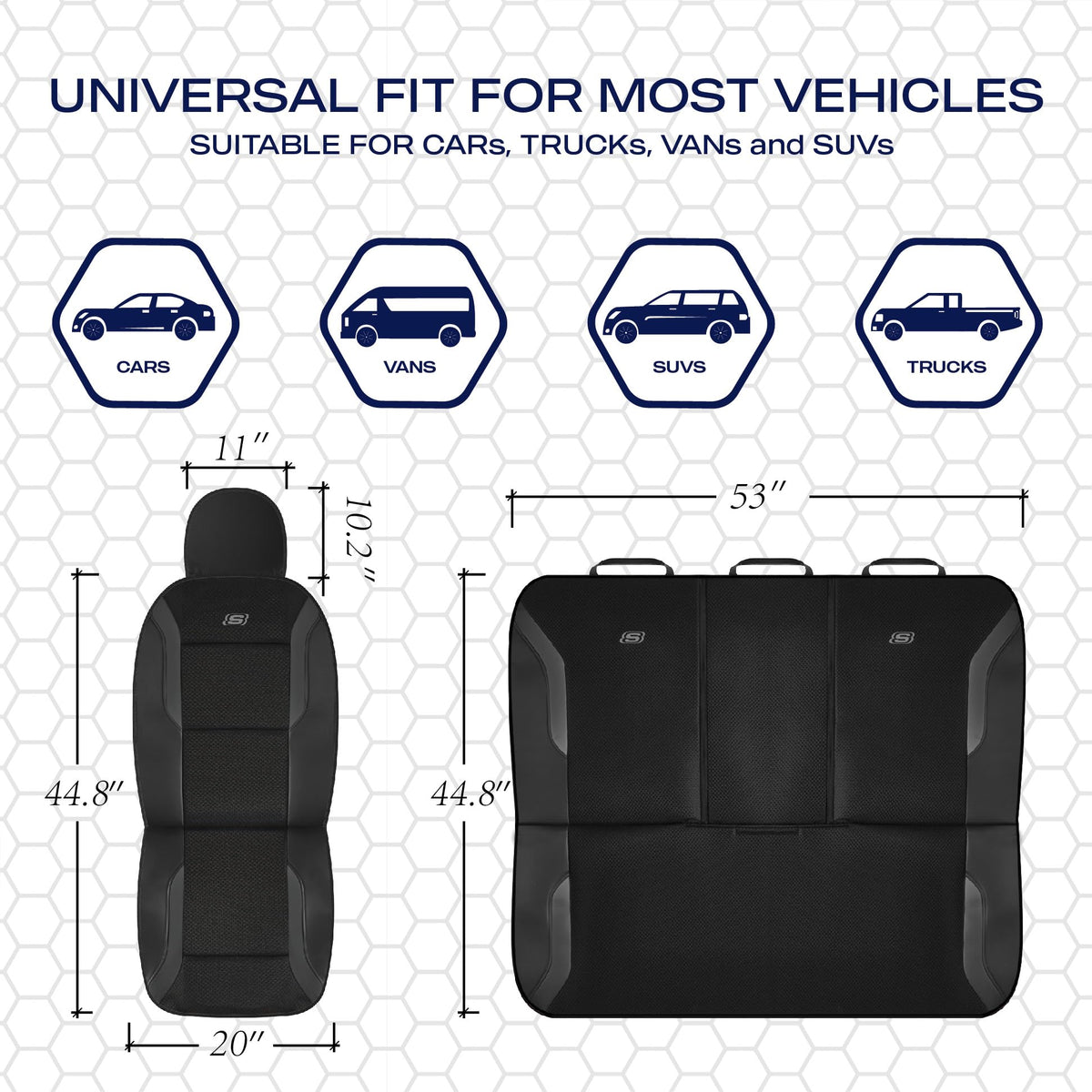 Skechers seat back protection view showing rear coverage and durability