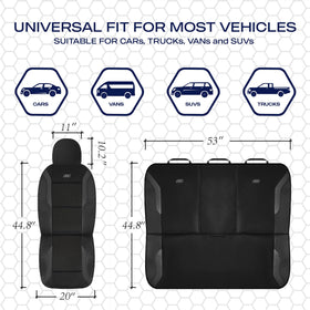 Skechers seat back protection view showing rear coverage and durability
