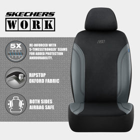 Skechers airbag seam close-up illustrating safe deployment compatibility