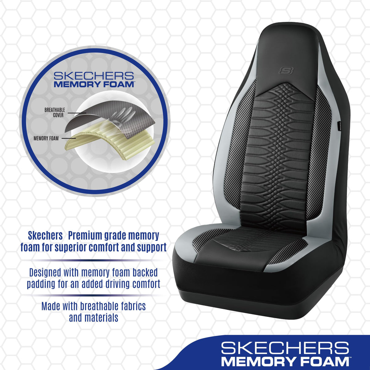 Skechers side airbag seam detail highlights safety-compatible stitching
