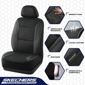 Skechers side seam detail demonstrating airbag compatibility and safety