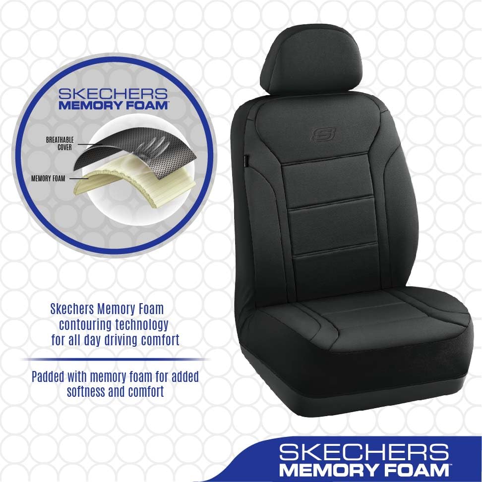 Skechers reinforced seam near side showing airbag-compatible stitching safety