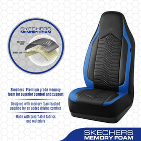 Skechers reinforced seam by airbag area showing safe deployment compatibility