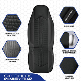 Skechers side profile showing airbag-compatible seam and safety-conscious construction