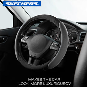 Skechers side profile of cover installed on wheel demonstrating snug fit