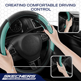 Skechers size comparison showing 14.5–15 inch wheel fit for broad vehicle compatibility