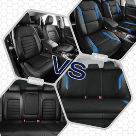 Skechers seat cover beside ruler for size and fit clarity