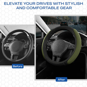 Skechers cover being installed showing easy three-step fit and quick setup