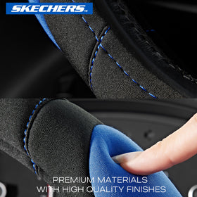 Skechers cover beside ruler showing 14.5–15 inch fit for most standard wheels