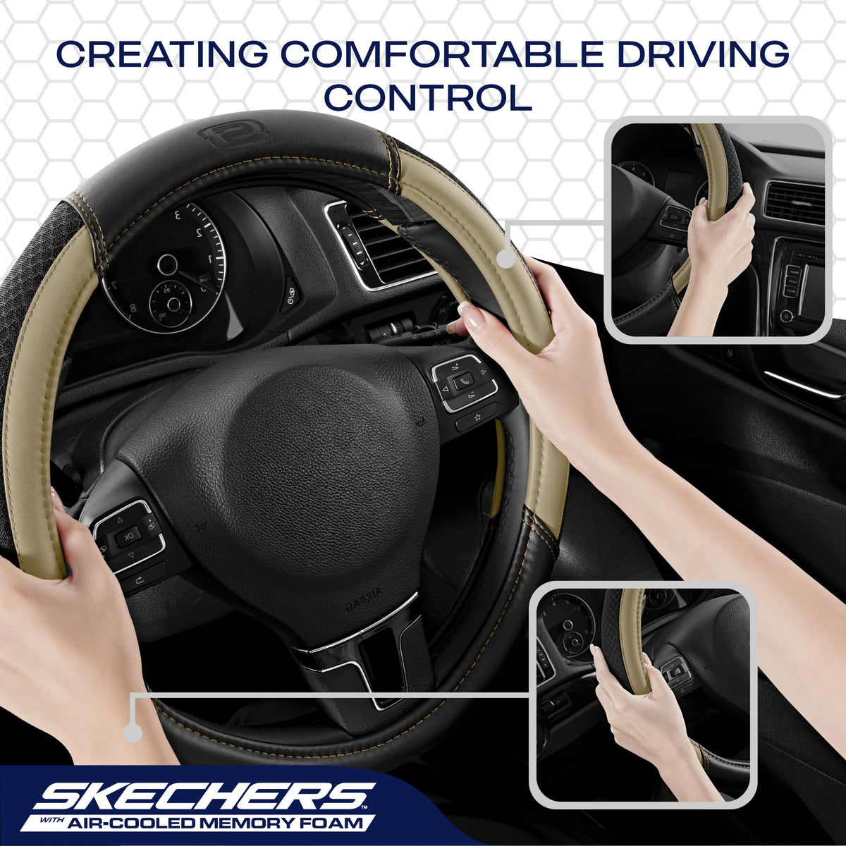 Skechers leather texture and seam closeup highlighting durable stitching