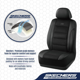 Skechers texture close-up of memory foam and leather showing supportive cushioning