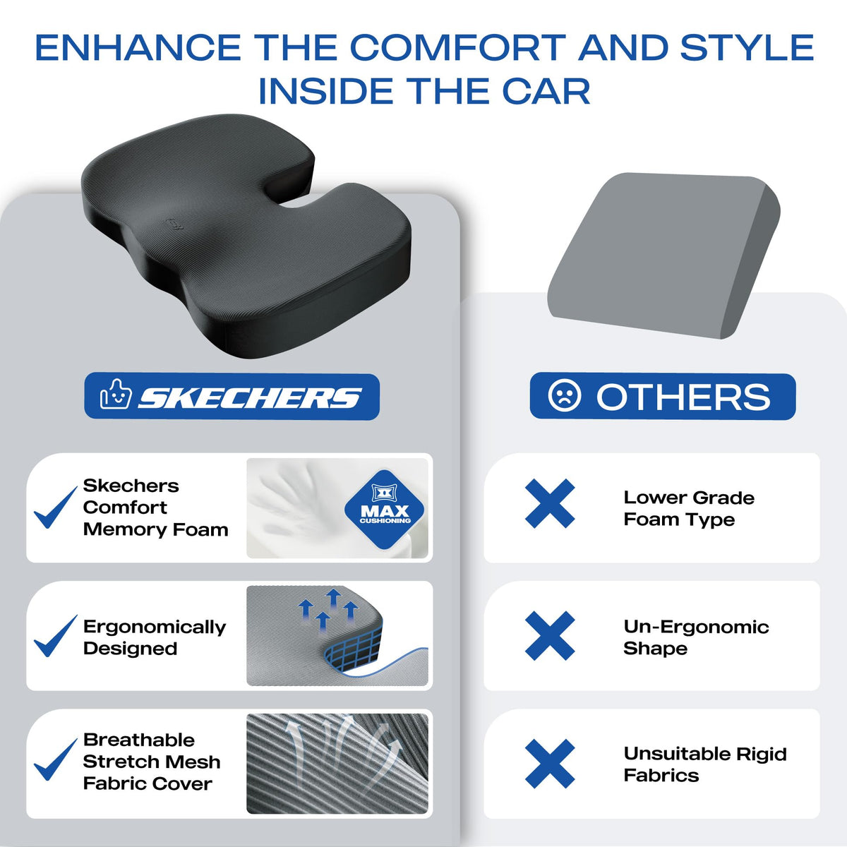 Skechers zippered washable cover detail offering easy cleaning and freshness benefit