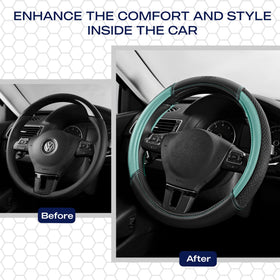 Skechers in-use driving scene highlighting improved hand grip and comfortable control