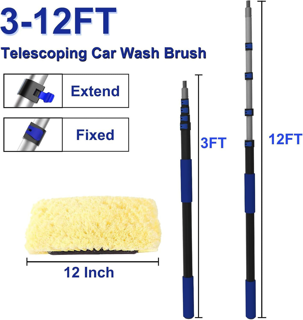 SKGPOLE fully extended telescoping pole demonstrating up to 18-foot reach