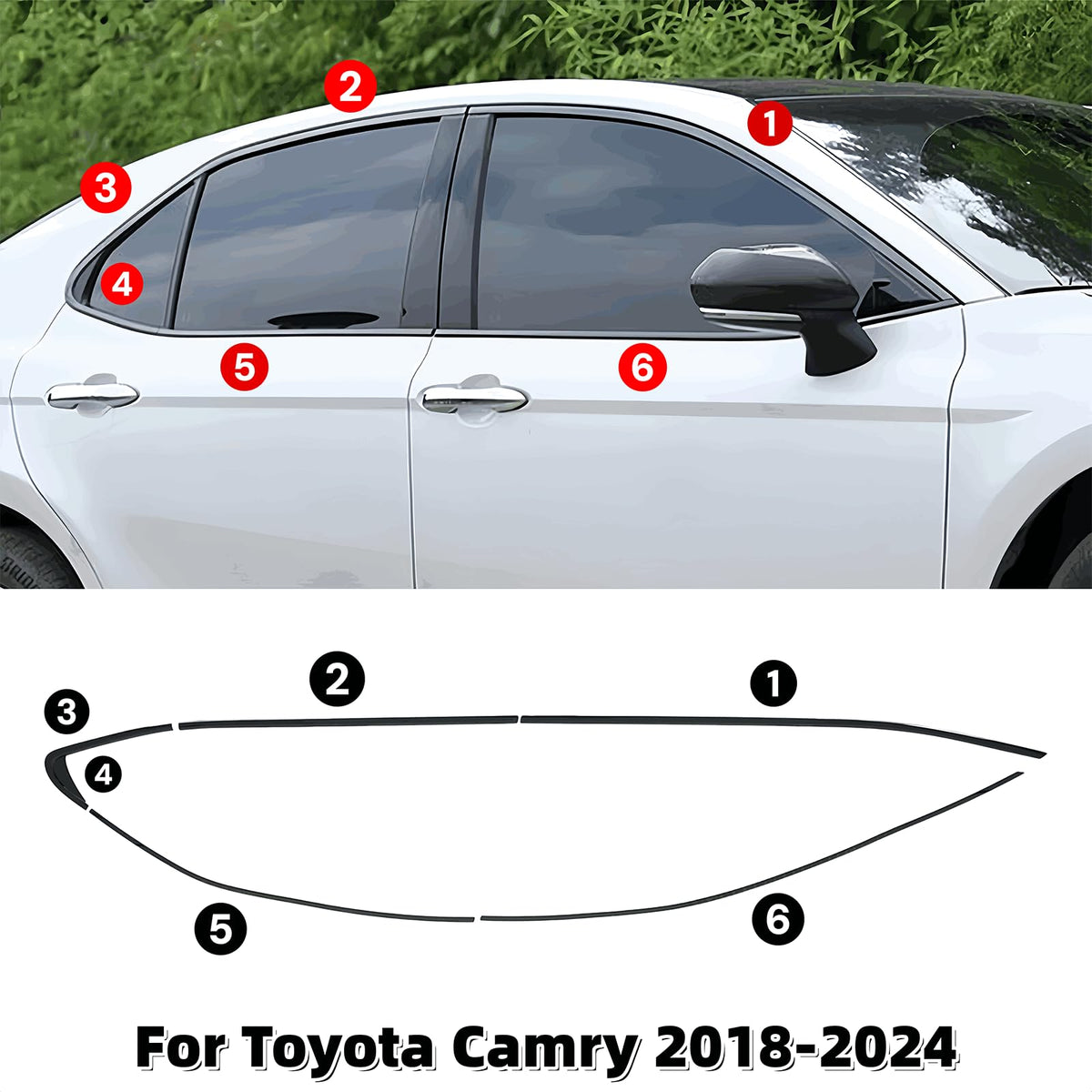 SKKYORO trims installed on Camry side profile showing sportier, cleaned-up look