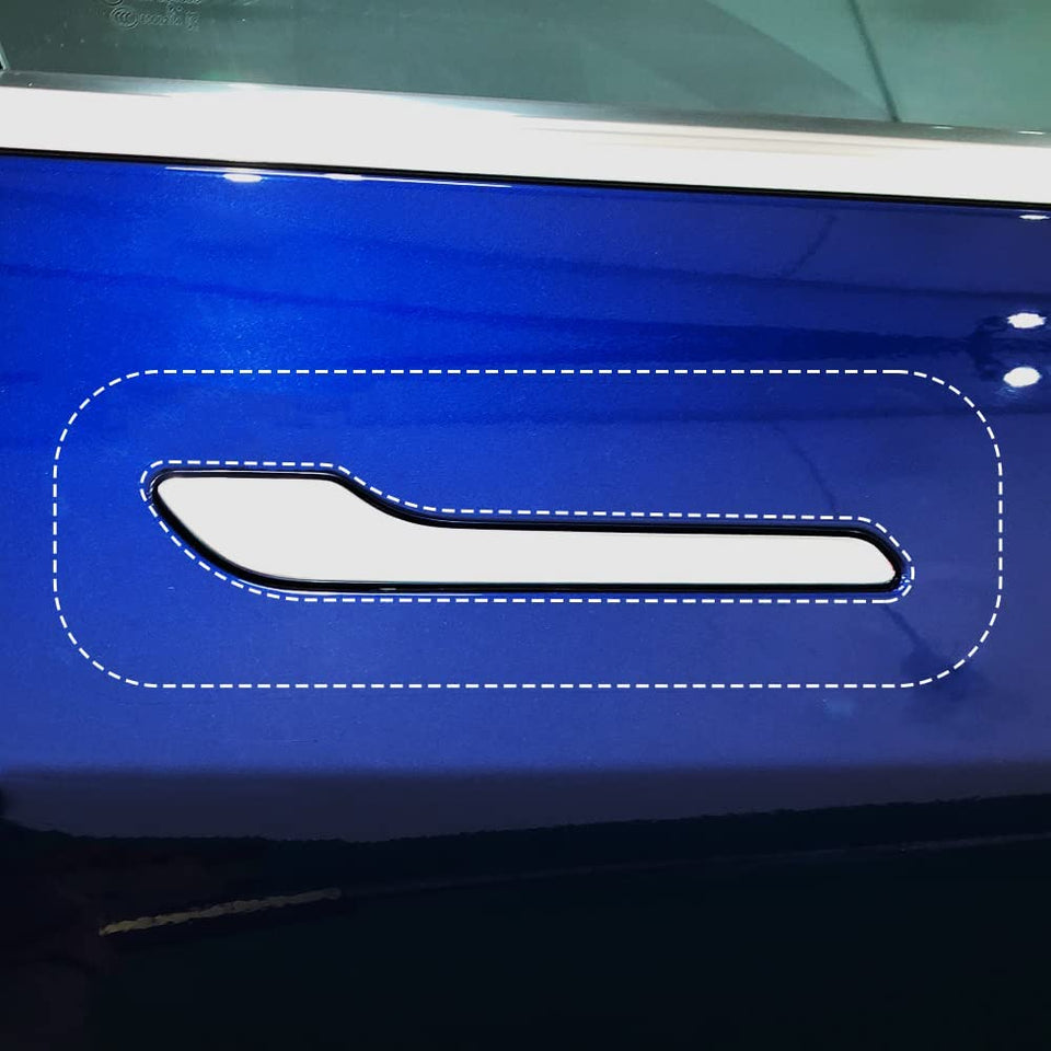skoko packaging showing complete 4-piece Tesla handle protection kit benefits durability