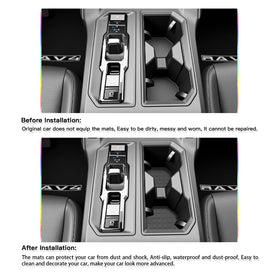 SKTU center console mat top view keeps items stable and reduces rattles
