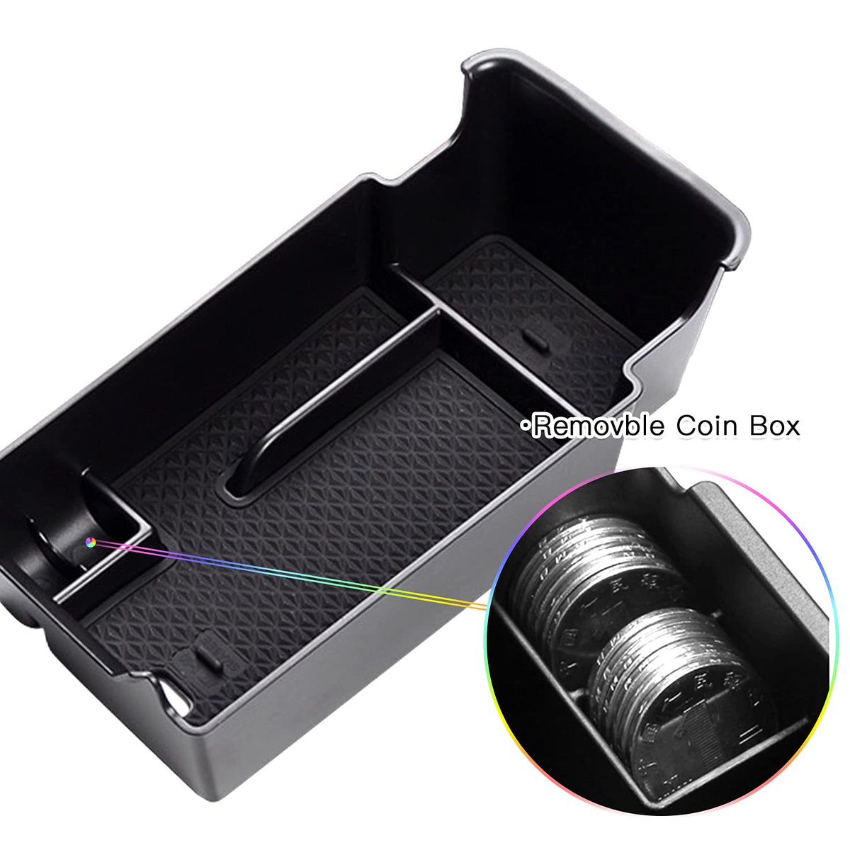 SKTU compartments holding coins and sunglasses for easy access